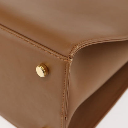 Salvatore Ferragamo Gancini Shoulder Bag Leather, BEIGE, LEATHER, Shoulder bag