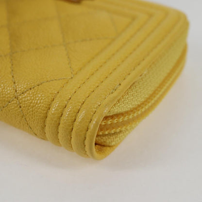 Chanel Compact Boy Wallet Caviar, GOLD, LEATHER, Wallets