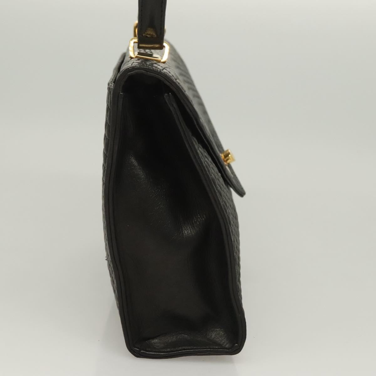 Bally Vintage Handbag Quilted Leather, BLACK, LEATHER, Handbag