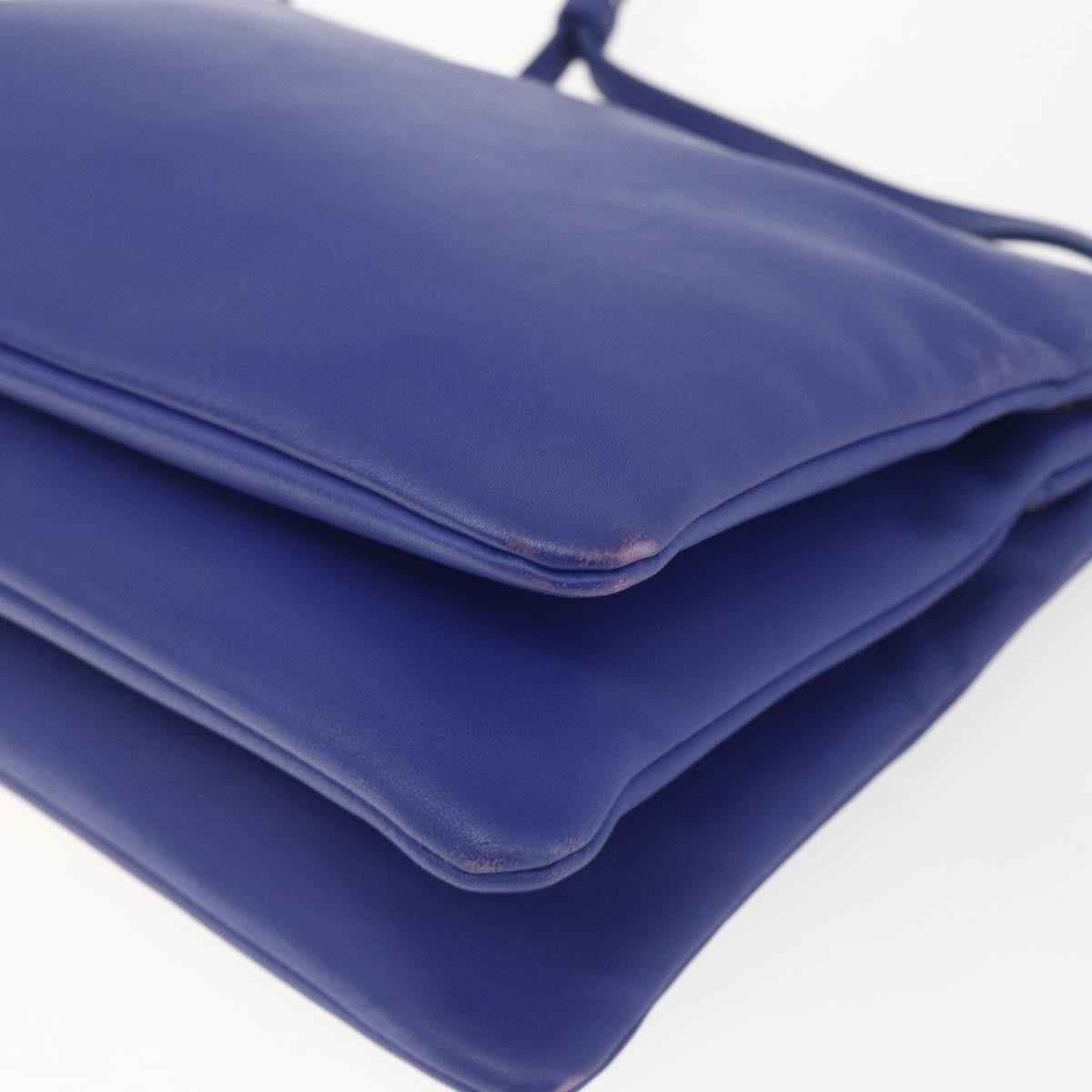 Celine Trio Crossbody Bag Leather, BLUE, LEATHER, Shoulder bag