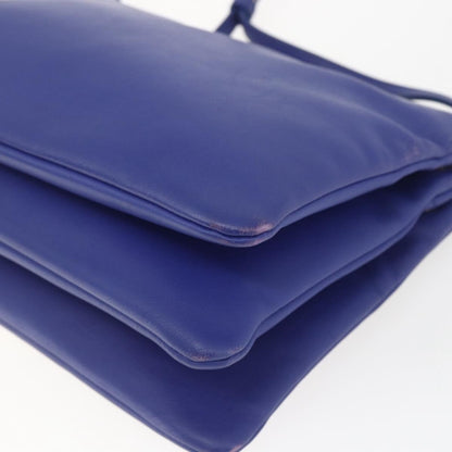 Celine Trio Crossbody Bag Leather, BLUE, LEATHER, Shoulder bag
