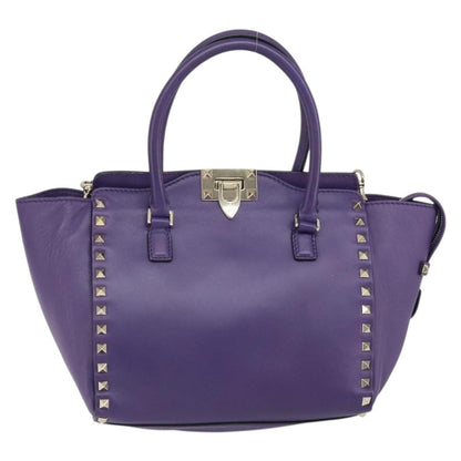 Valentino Garavani Rockstud Tote Rigid Leather, PURPLE, LEATHER, Tote bag