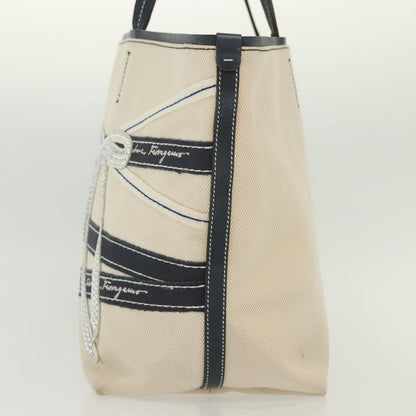 Salvatore Ferragamo Vala tote Canvas, BEIGE, CANVAS, Tote bag
