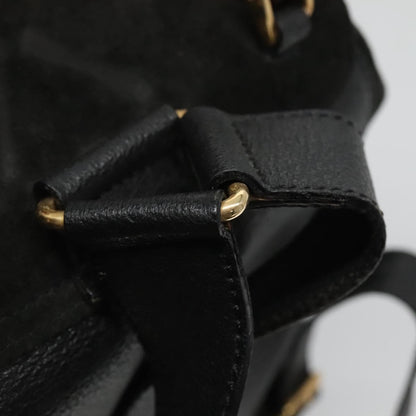 Gucci Vintage Bamboo Backpack Suede and Leather, Black, Suede, Backpack