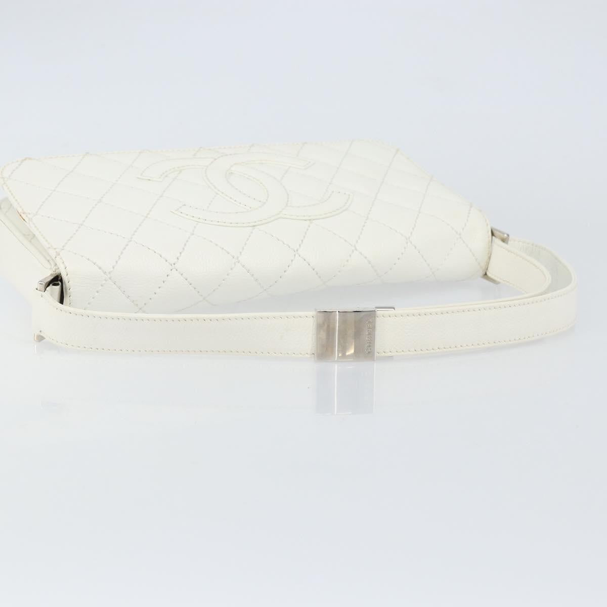 Chanel Vintage Timeless CC Adjustable Shoulder Bag Quilted Calfskin, White, Leather, Shoulder Bag