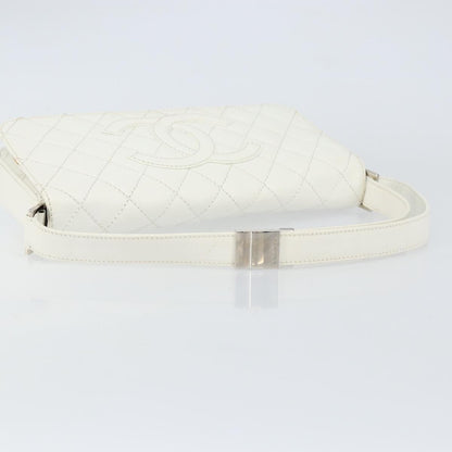 Chanel Vintage Timeless CC Adjustable Shoulder Bag Quilted Calfskin, White, Leather, Shoulder Bag