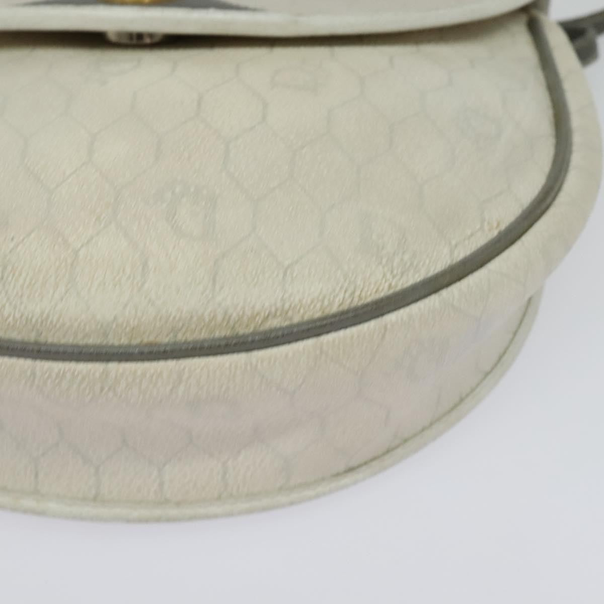 Christian Dior Vintage Honeycomb Shoulder Bag Canvas, WHITE, CANVAS, Shoulder bag