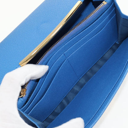 Salvatore Ferragamo Gancini Flap Continental Wallet Leather, Blue, Leather, Wallet
