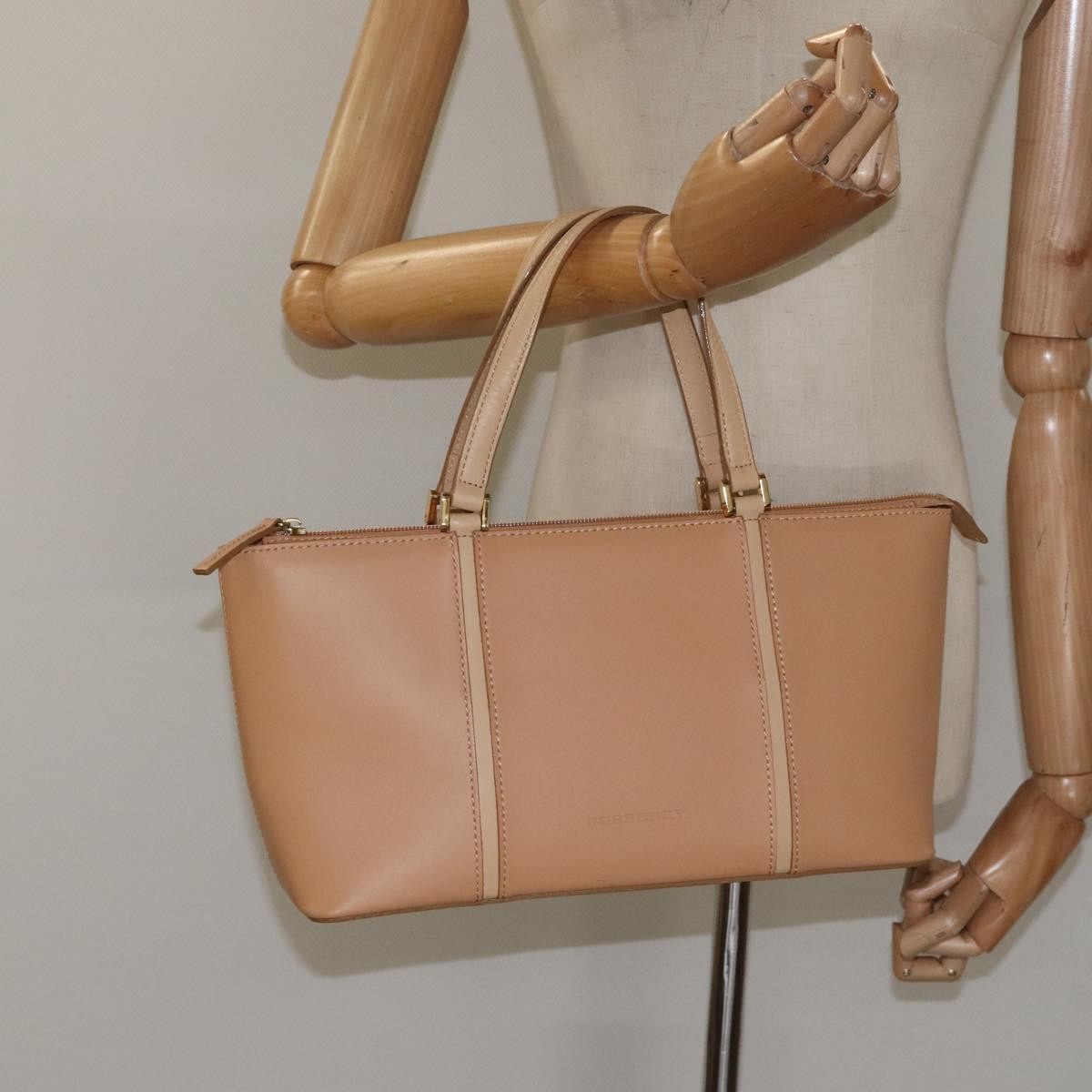 Burberry Vintage Handbag Leather, BEIGE, LEATHER, Handbag