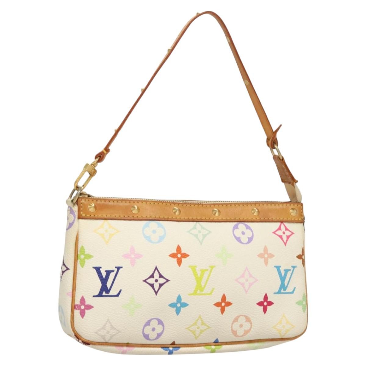 Louis Vuitton Pochette Accessoires Monogram Multicolor, WHITE, CANVAS, Clutche & pouche