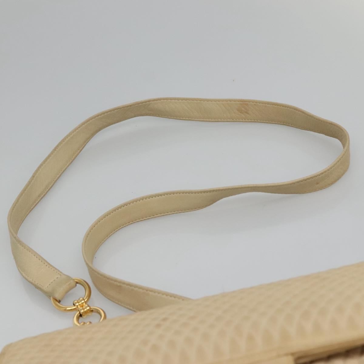 Bally Vintage Chain Shoulder Bag Quilted Leather, BEIGE, LEATHER, Shoulder bag