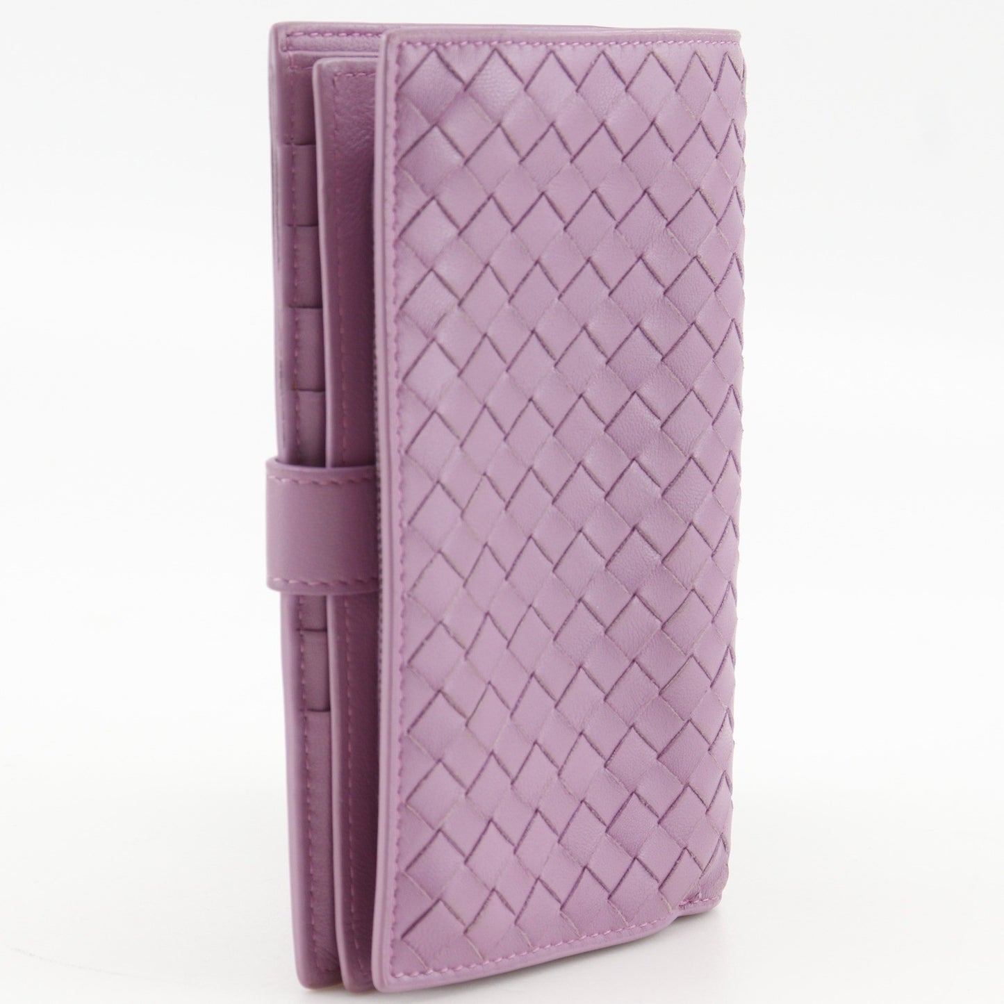 Bottega Veneta Bifold Wallet Intrecciato Nappa, Pink, Leather, Wallet