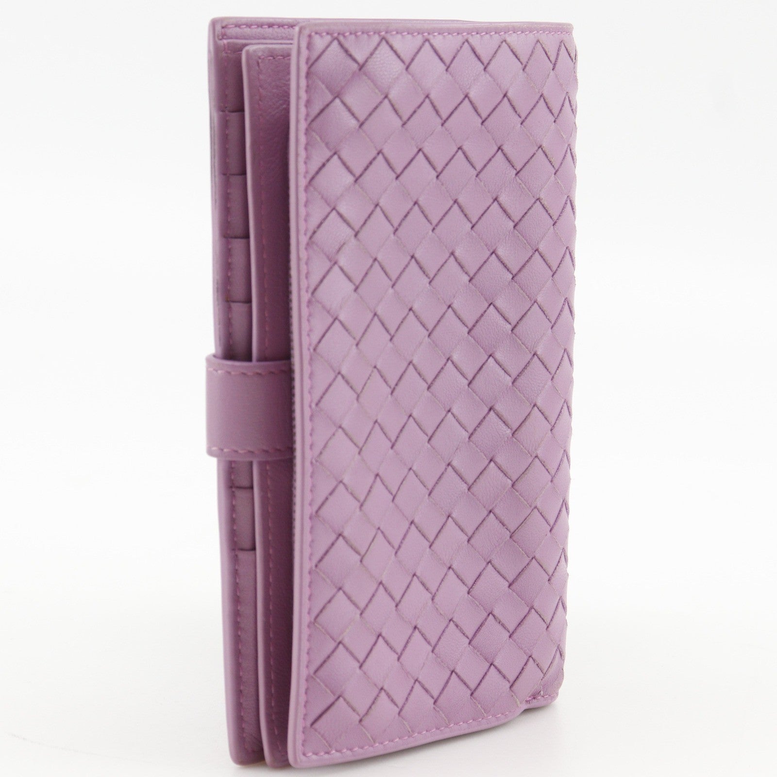 Bottega Veneta Bifold Wallet Intrecciato Nappa, Pink, Leather, Wallet