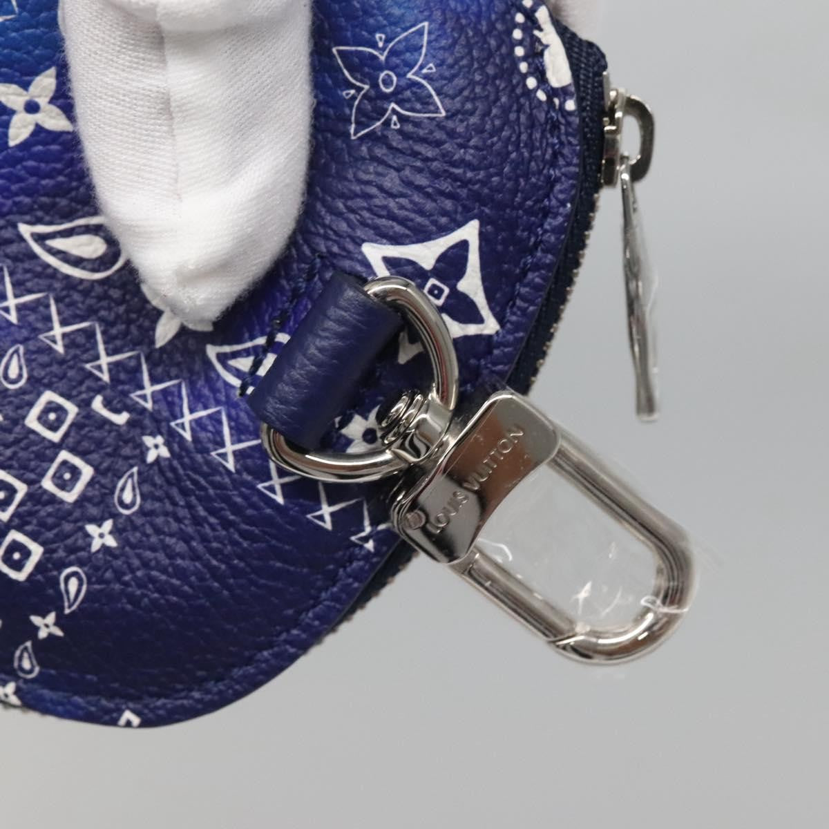 Louis Vuitton Key Pouch Bandana Monogram, BLUE, CANVAS, Wallets