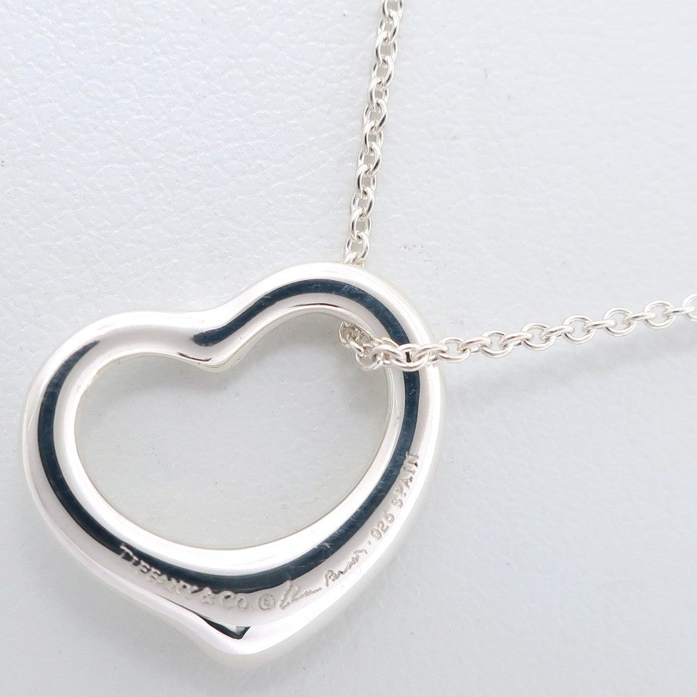 Tiffany & Co. Elsa Peretti Open Heart Pendant Necklace Sterling Silver, SILVER, SILVER, Necklace