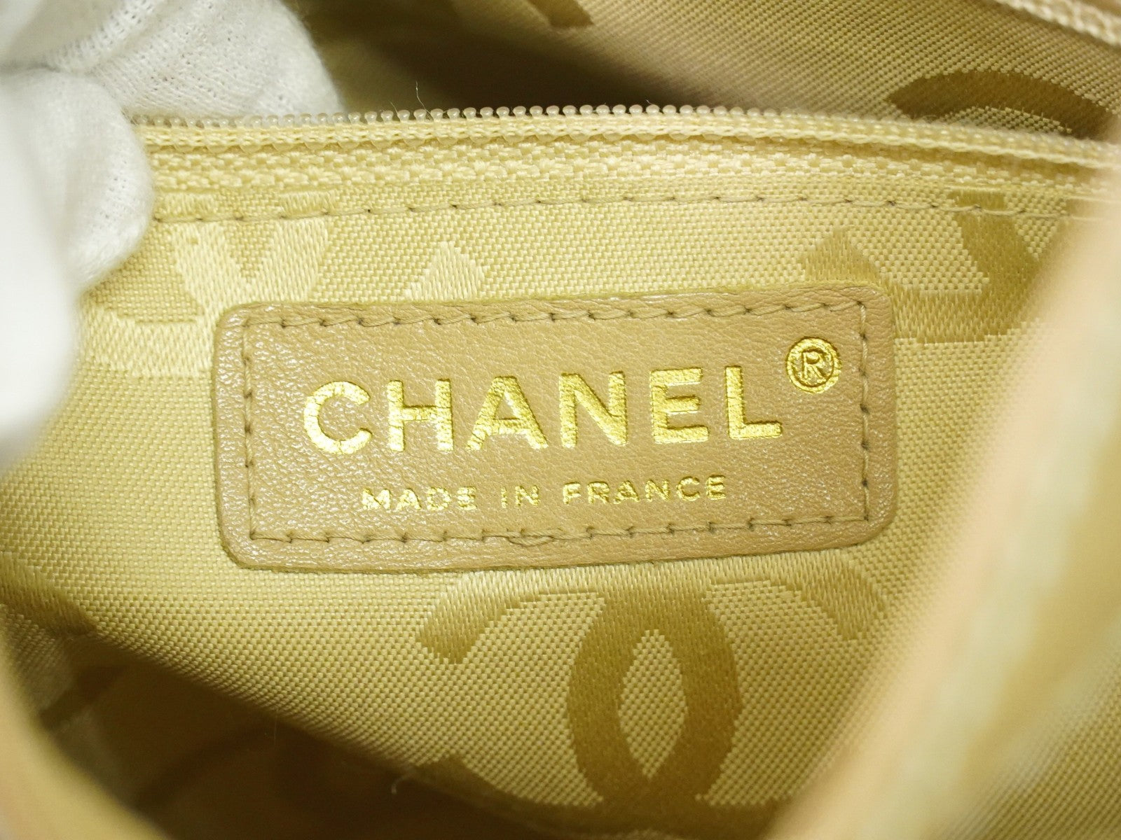 Chanel Surpique Tote Quilted Leather, BEIGE, LEATHER, Tote bag
