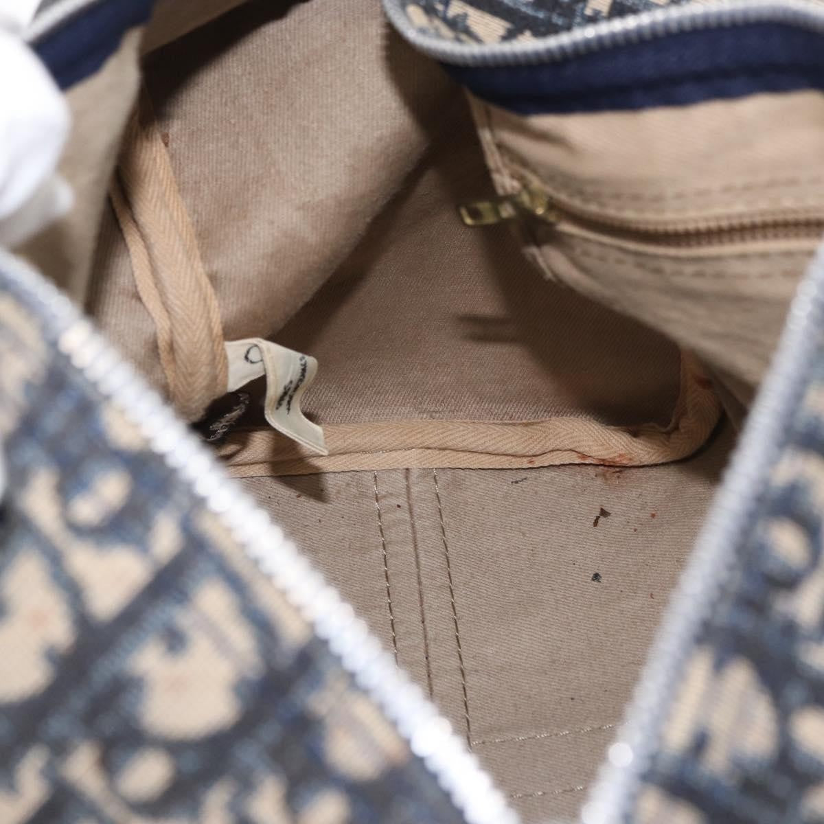 Christian Dior Vintage Trotter Boston Bag Canvas, NAVY, CANVAS, Travel bag