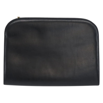 Salvatore Ferragamo Vintage Gancini Chain Shoulder Bag Leather, NAVY, LEATHER, Shoulder bag