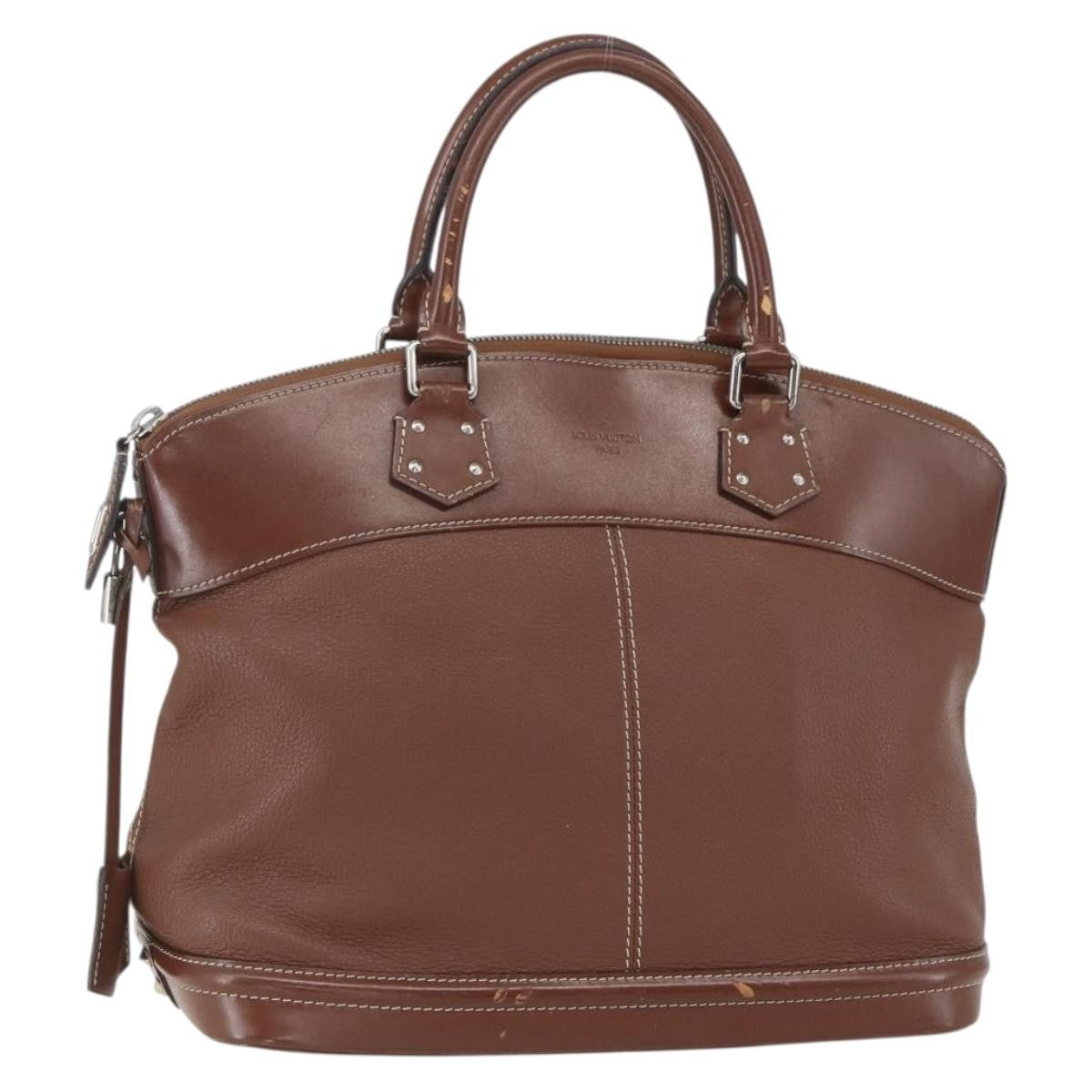 Louis Vuitton Suhali Lockit Handbag Leather, BROWN, LEATHER, Handbag