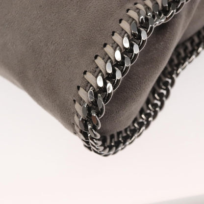 Stella McCartney Falabella Fold Over Crossbody Bag Suede, GRAY, SUEDE, Crossbody bag