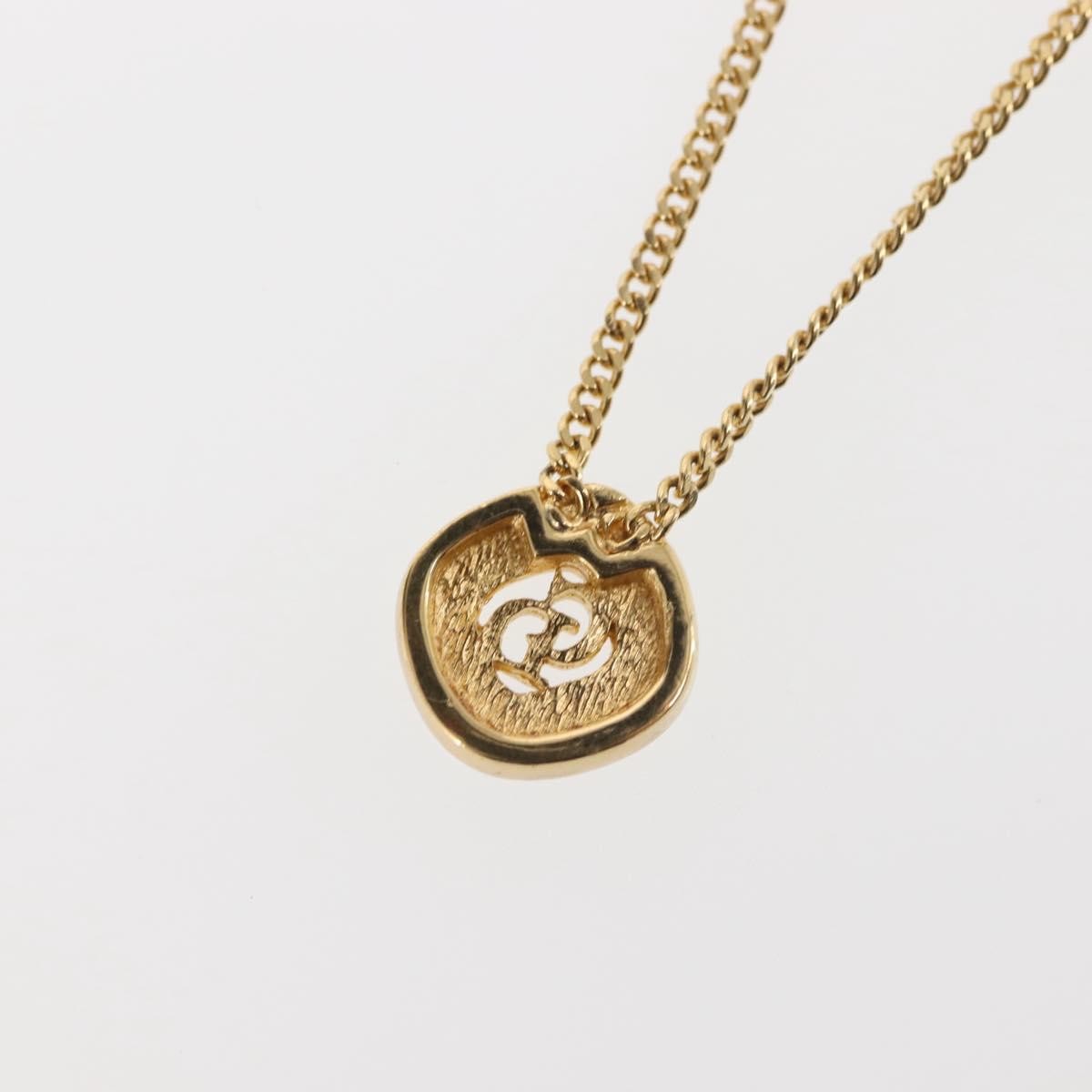 Christian Dior CD Pendant Necklace Metal, GOLD, METAL, Necklace