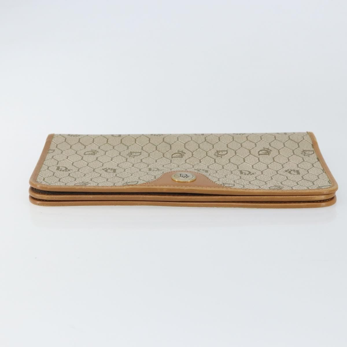 Christian Dior Vintage honeycomb clutch Canvas, BEIGE, CANVAS, Clutche & pouche