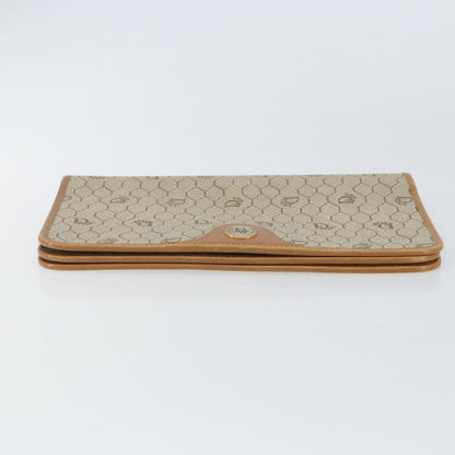 Christian Dior Vintage honeycomb clutch Canvas, BEIGE, CANVAS, Clutche & pouche