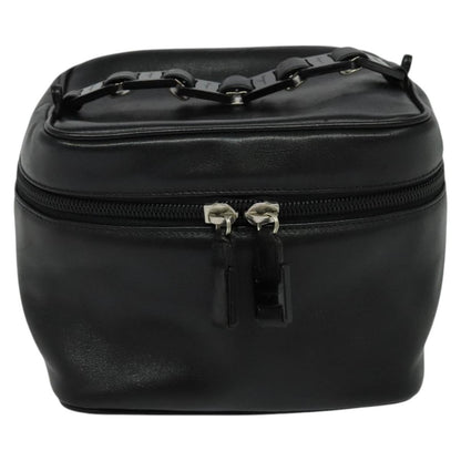 Salvatore Ferragamo Vintage Gancini Pochette Leather, BLACK, LEATHER, Handbag