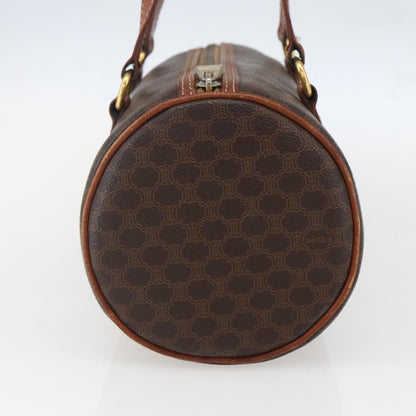Celine Vintage Macadam Handbag Canvas and Leather, BROWN, CANVAS, Handbag