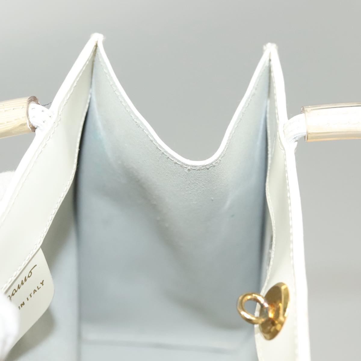 Salvatore Ferragamo Vintage Handbag Patent leather, WHITE, PATENT_LEATHER, Handbag