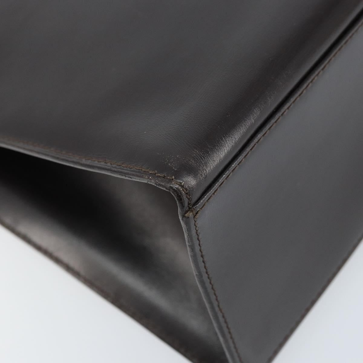 Celine Vintage Logo Top Handle Bag Leather, BROWN, LEATHER, Handbag
