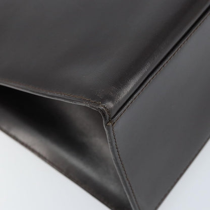 Celine Vintage Logo Top Handle Bag Leather, BROWN, LEATHER, Handbag