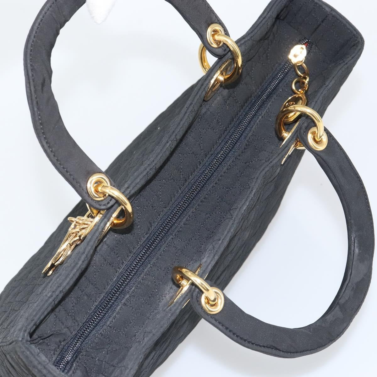 Christian Dior Vintage Lady Dior Bag Cannage Quilt Nylon, BLACK, NYLON, Handbag