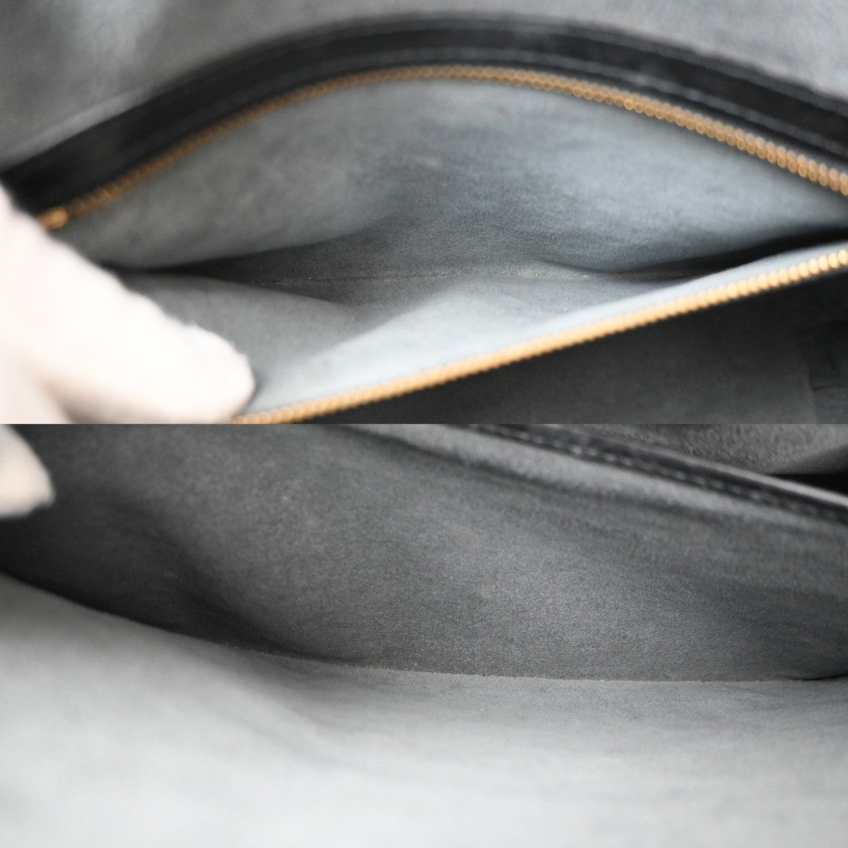 Louis Vuitton Lussac Handbag Epi Leather, BLACK, LEATHER, Shoulder bag