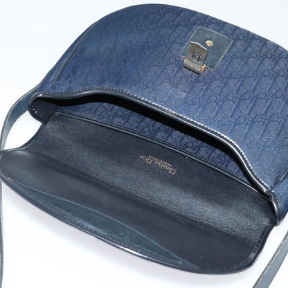 Christian Dior Vintage Trotter Shoulder Bag Canvas, NAVY, CANVAS, Shoulder bag