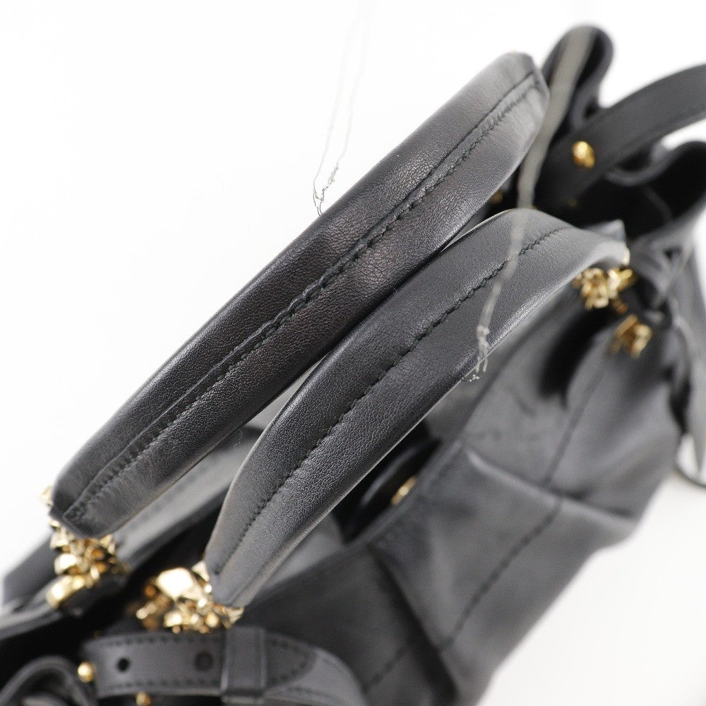 Salvatore Ferragamo W Chain Tote Leather, BLACK, LEATHER, Tote bag