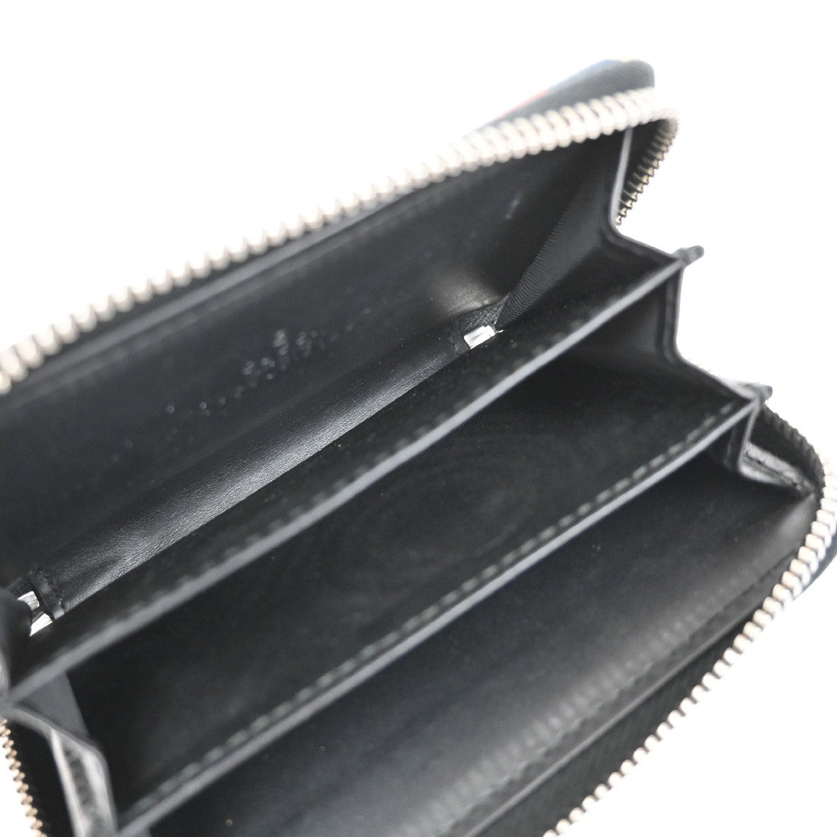 Gucci Night Courrier Bifold Wallet GG Coated Canvas with Applique, BLACK, CANVAS, Wallets