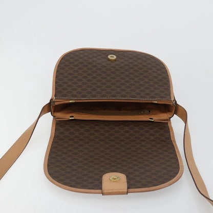 Celine Macadam Shoulder Bag PVC Leather, Brown, Canvas, Shoulder Bag