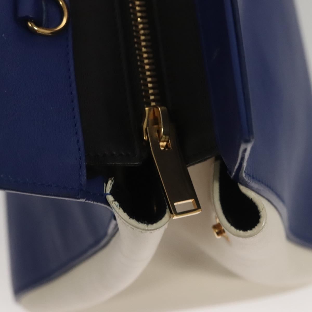 Saint Laurent Rive Gauche Cabas Leather, BLUE, LEATHER, Tote bag