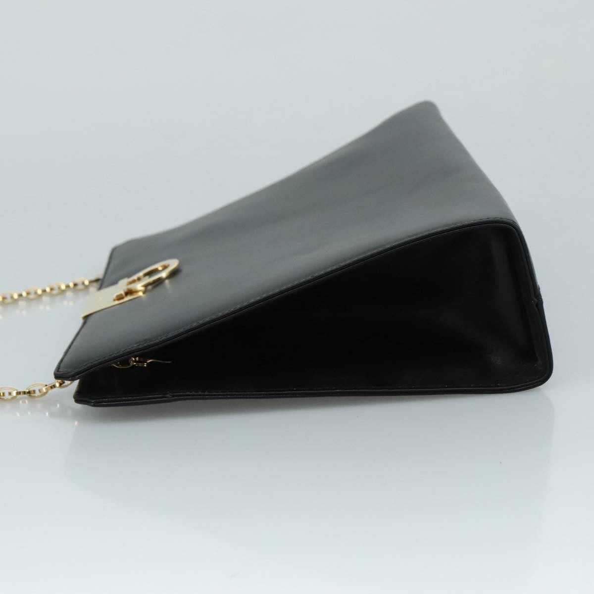 Salvatore Ferragamo Gancini Shoulder Bag Leather, BLACK, LEATHER, Shoulder bag