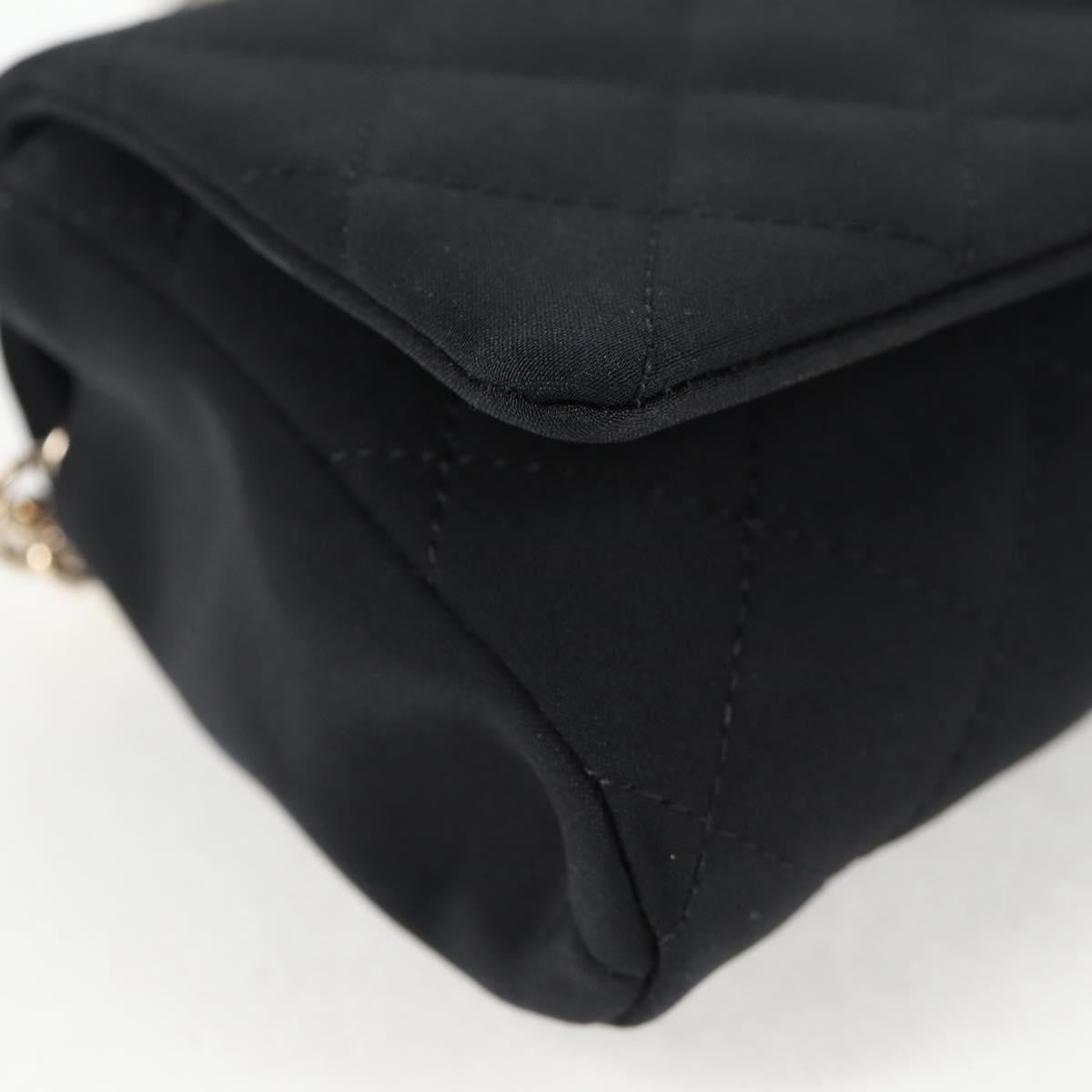 Chanel Chain Flap Shoulder Bag Quilted Nylon, Black, Nylon, Shoulder Bag