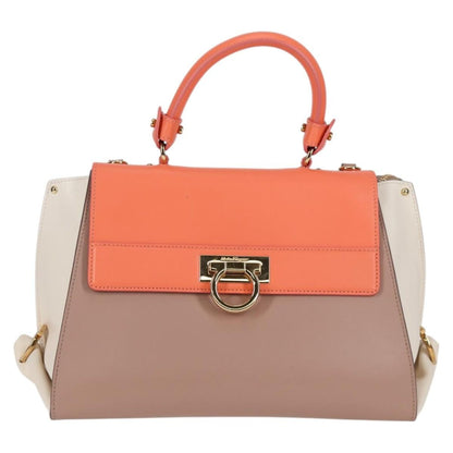 Salvatore Ferragamo Sofia Satchel Leather, PINK, LEATHER, Handbag