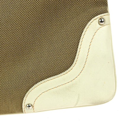 Prada Logo Zip Crossbody Bag Canvas, BEIGE, CANVAS, Shoulder bag