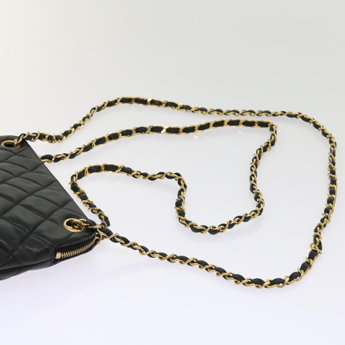 Chanel Chain Shoulder Bag Matelasse, BLACK, LEATHER, Shoulder bag