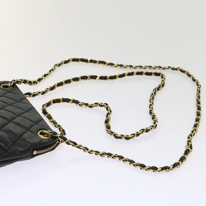Chanel Chain Shoulder Bag Matelasse, BLACK, LEATHER, Shoulder bag