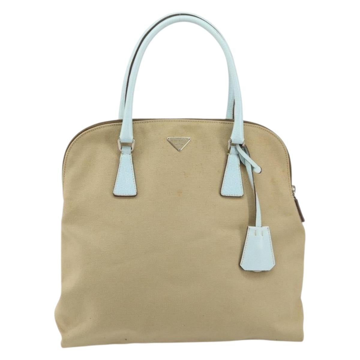 Prada Vintage Handbag Canvas, BEIGE, CANVAS, Handbag