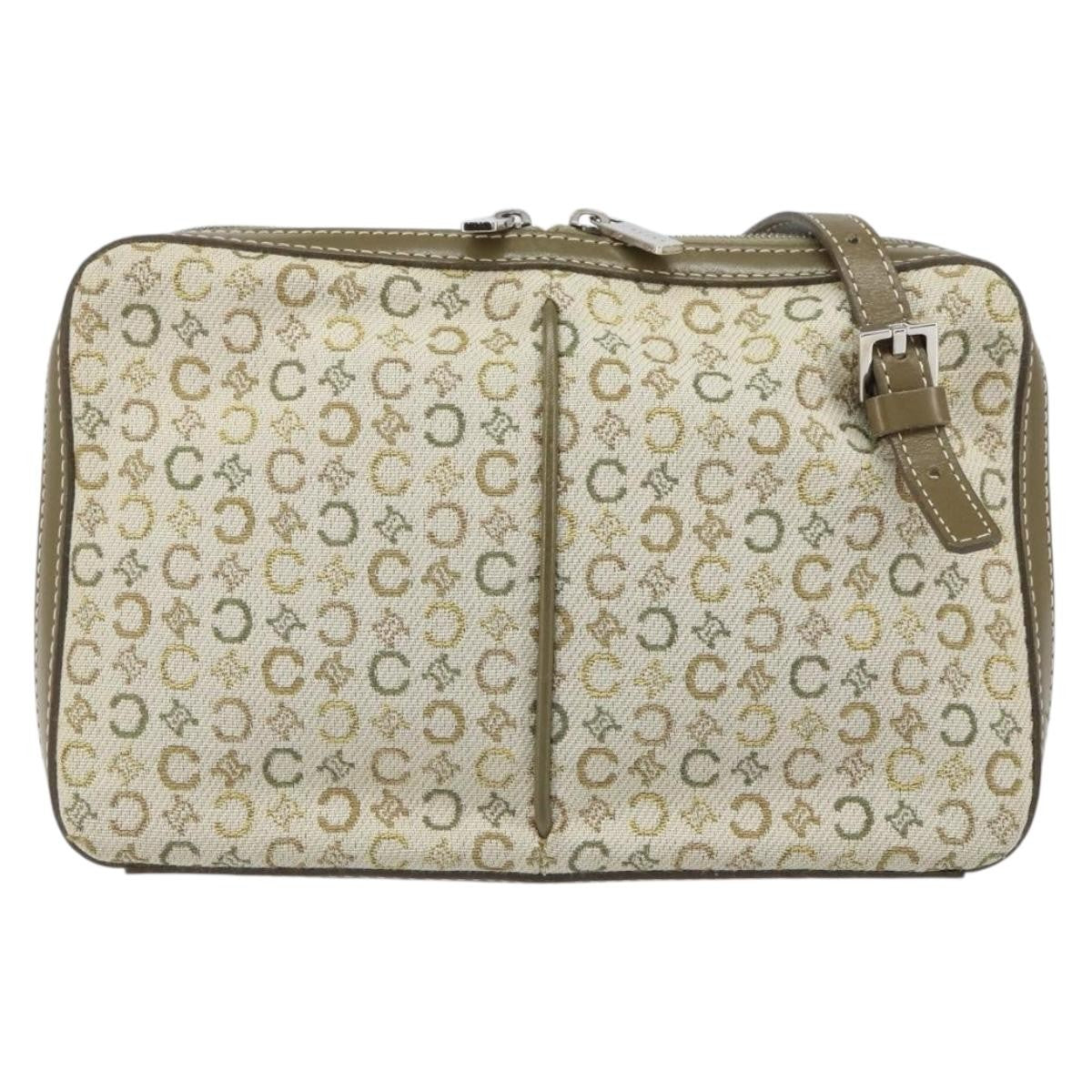 Celine C Macadam Shoulder bag Canvas, KHAKI, CANVAS, Shoulder bag