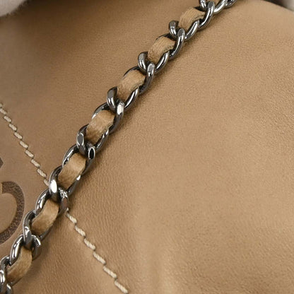 Chanel Lax Pochette Leather, BROWN, LEATHER, Shoulder bag