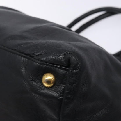 Prada Bow Tote Leather, BLACK, LEATHER, Handbag