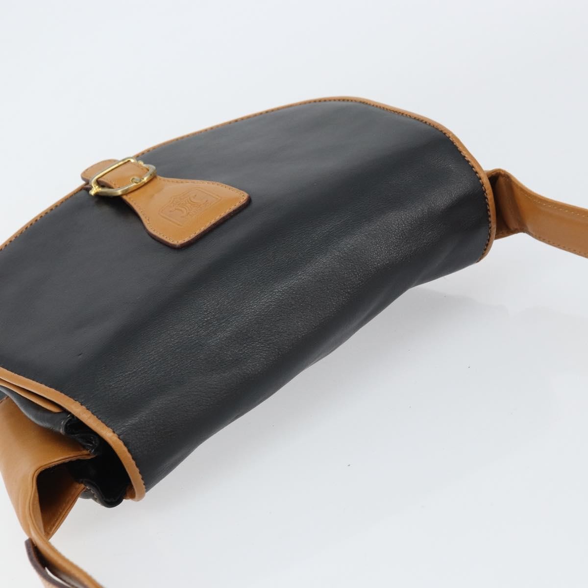 Celine Vintage Shoulder Bag Leather, BLACK, LEATHER, Shoulder bag